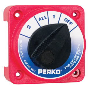 Perko Compact Medium Duty Battery Selector Switch w/o Key Lock