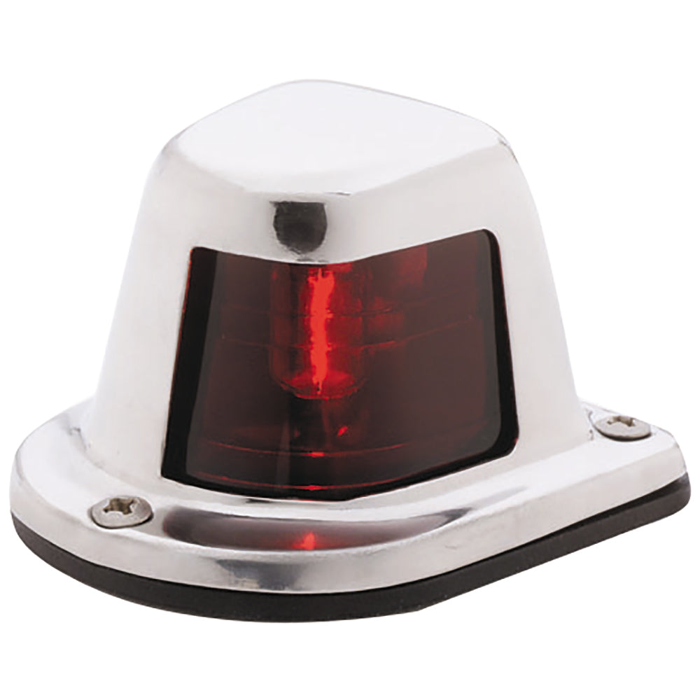 Attwood 1-Mile Deck Mount, Red Sidelight - 12V - Stainless Steel Housing