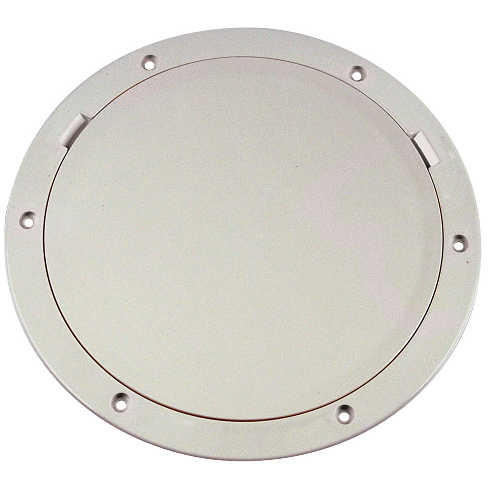 Beckson 8" Smooth Center Pry-Out Deck Plate - White