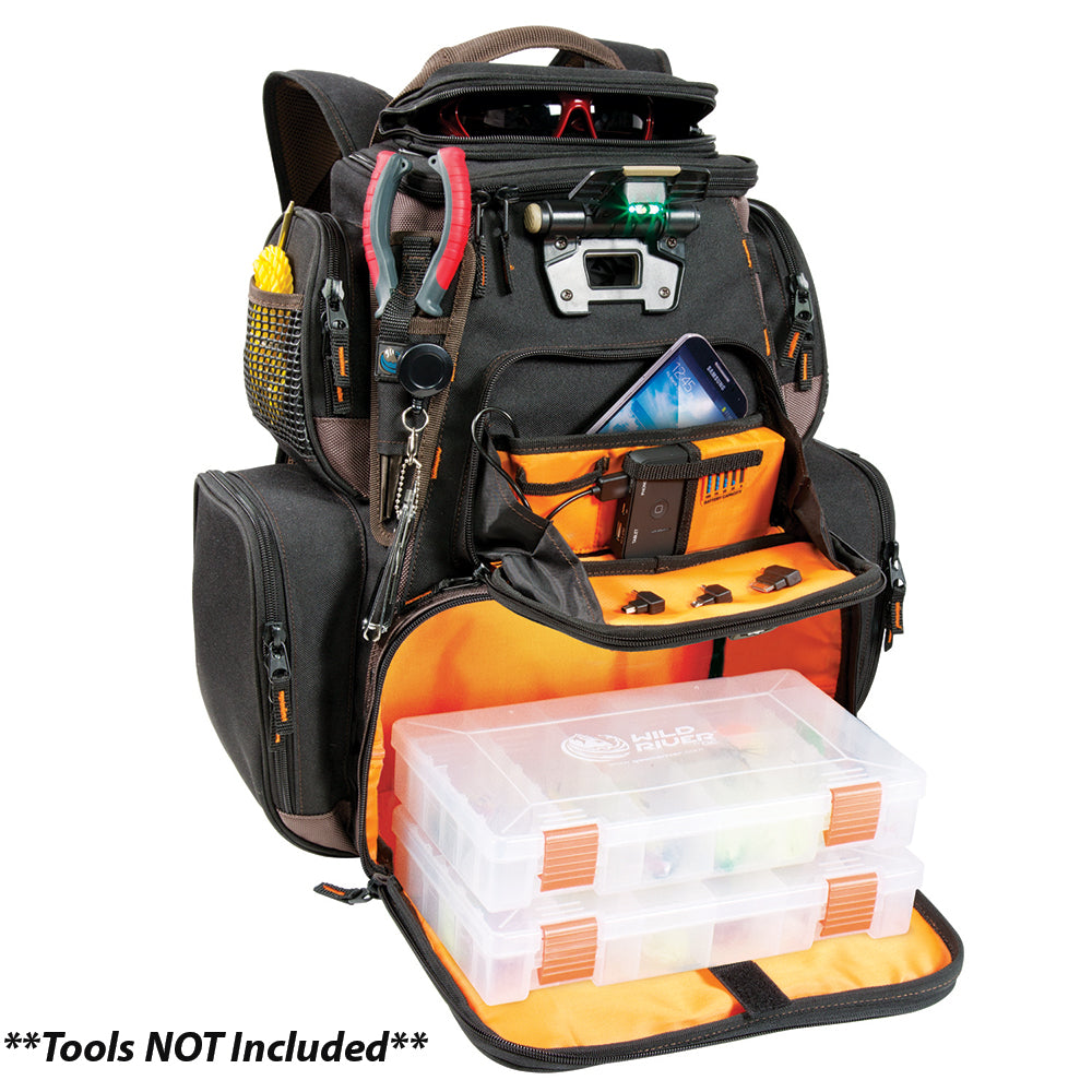 Wild River Tackle Tek&#153; Nomad XP - Lighted Backpack w/ USB Charging System w/2 PT3600 Trays