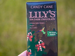 Lily's Sweets Chocolate Bar - Dark Candy Cane Bar - Case of 12 - 2.8 oz.