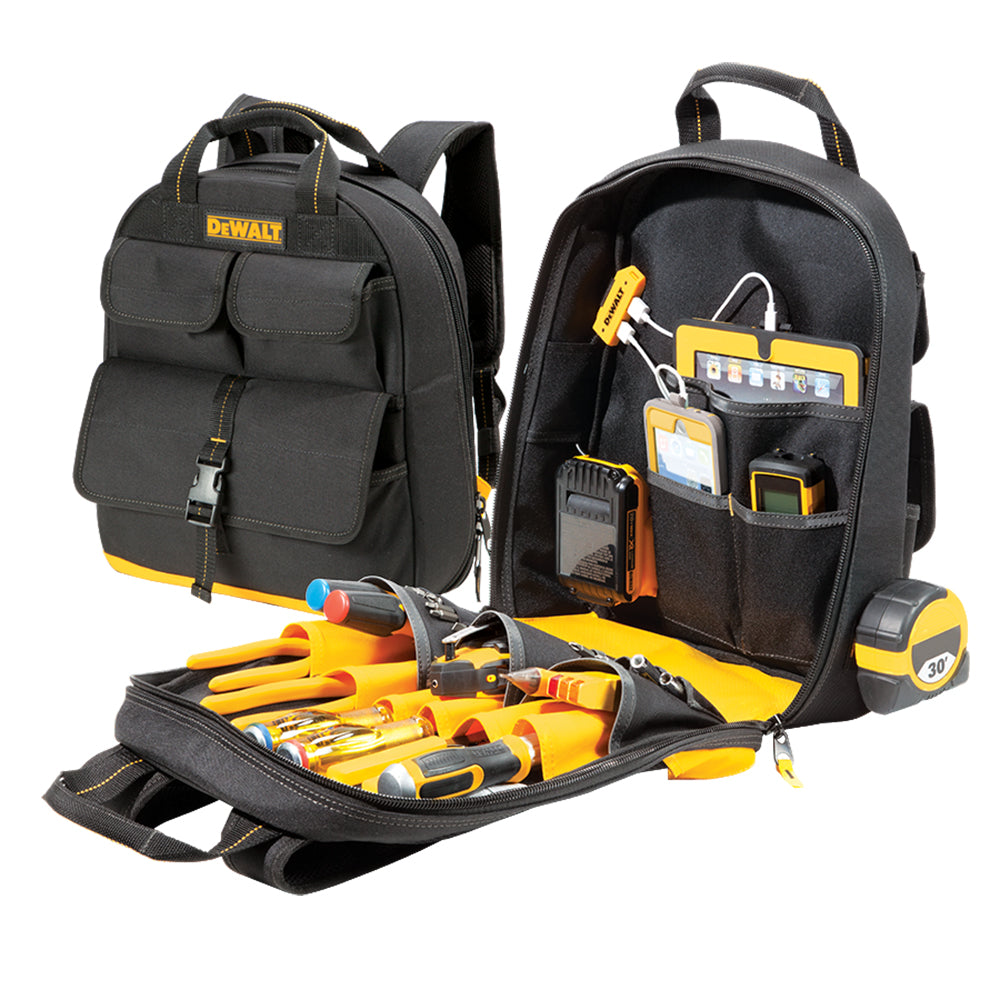 CLC DGC530 DEWALT&reg; 23 Pocket USB Charging Tool Backpack