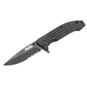 Kuuma 4.5" Serrated Edge Spring Assisted Folding Knife - Stainless Steel