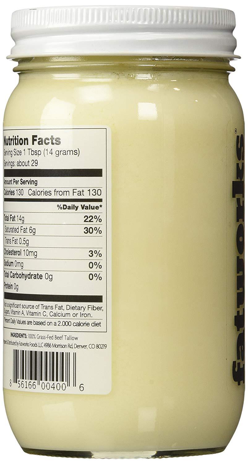 Fatworks Foods Grass Fed Beef Tallow, 14 OZ